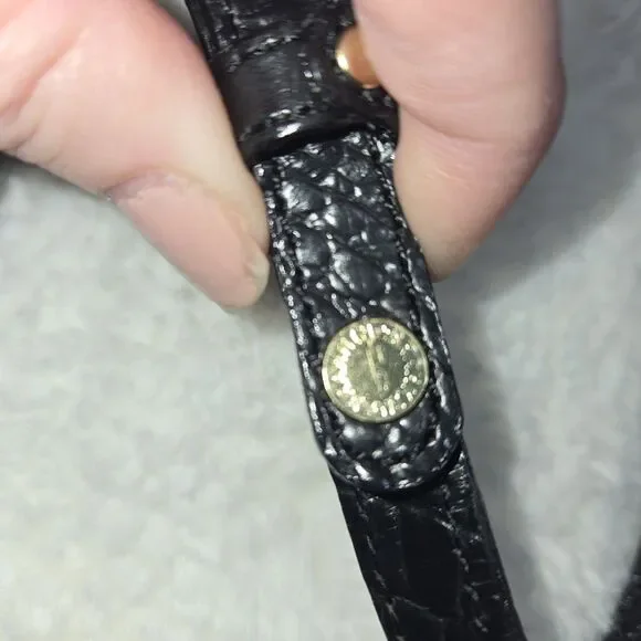 Brahmin Genuine Leather Calf Hair Leopard Print Crossbody Bag croc embossed - Picture 14 of 16